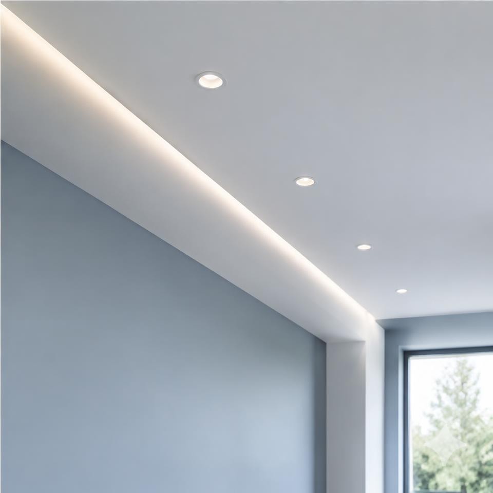 Tijdelijke impressie van geïntegreerde plafondverlichting