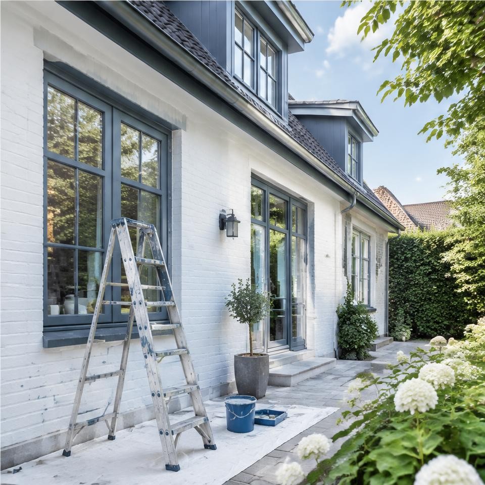 Tijdelijke impressie van buitenschilderwerk