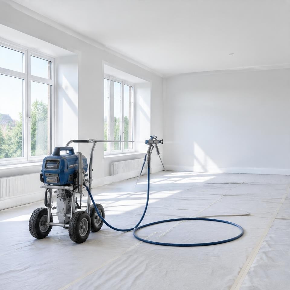 Tijdelijke impressie van schilderwerk in voorbereiding
